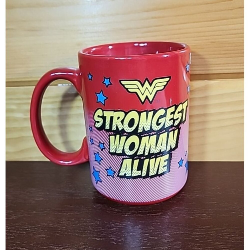 Wonder Woman Coffee Mug "STRONGEST WOMAN ALIVE" Coffee,Hot Chocolate Coffee Bar - Picture 4 of 8